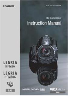 Canon Legria HF M56 manual. Camera Instructions.